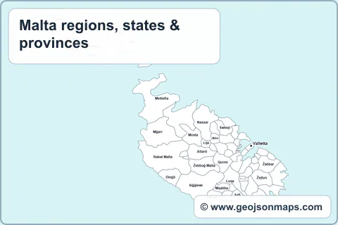 Preview of Malta regions, states & provinces map