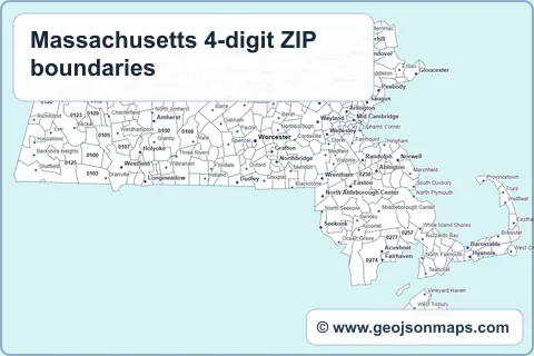 Preview of Massachusetts 4-digit ZIP boundaries map