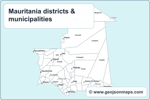 Preview of Mauritania districts & municipalities map