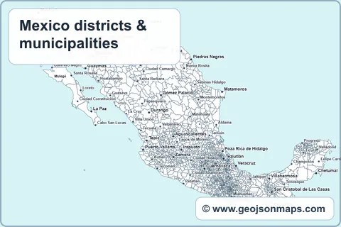 Preview of Mexico districts & municipalities map