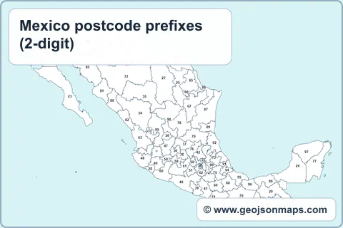 Preview of Mexico postcode prefixes (2-digit) map
