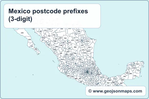 Preview of Mexico postcode prefixes (3-digit) map