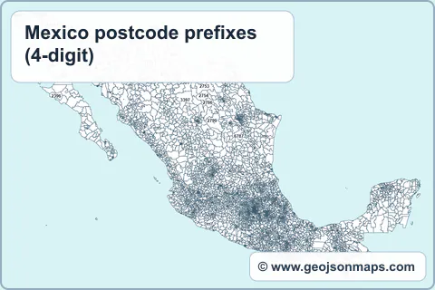 Preview of Mexico postcode prefixes (4-digit) map