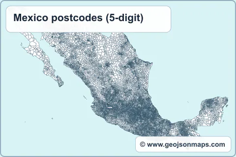 Preview of Mexico postcodes (5-digit) map