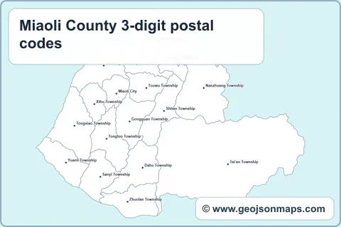 Preview of Miaoli County 3-digit postal codes map