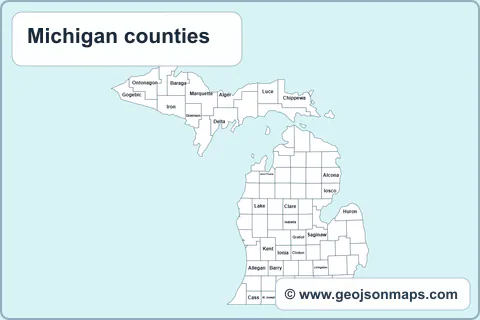 Preview of Michigan counties map