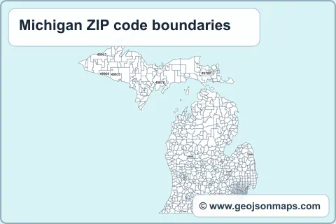 Preview of Michigan ZIP code boundaries map