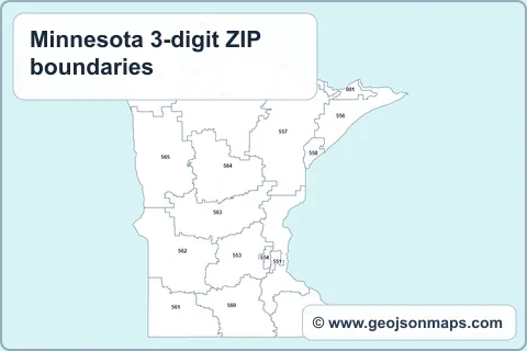 Preview of Minnesota 3-digit ZIP boundaries map