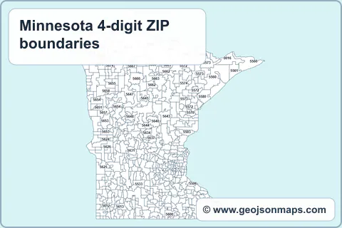 Preview of Minnesota 4-digit ZIP boundaries map