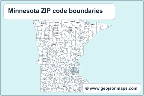 Preview of Minnesota ZIP code boundaries map