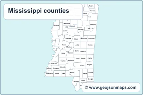 Preview of Mississippi counties map