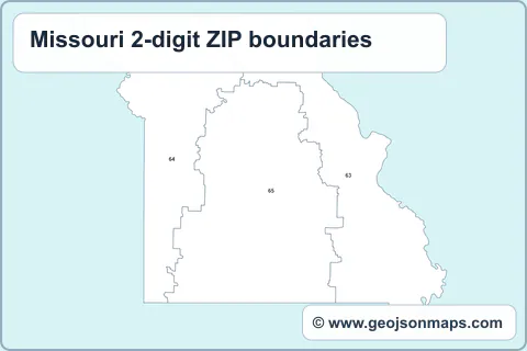 Preview of Missouri 2-digit ZIP boundaries map