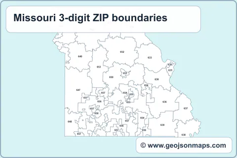 Preview of Missouri 3-digit ZIP boundaries map