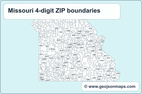Preview of Missouri 4-digit ZIP boundaries map