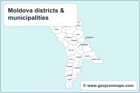 Preview of Moldova districts & municipalities map