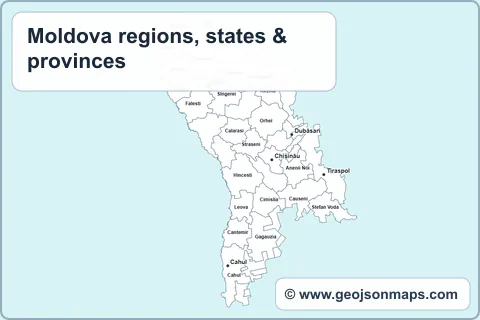 Preview of Moldova regions, states & provinces map