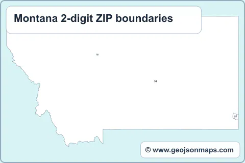 Preview of Montana 2-digit ZIP boundaries map