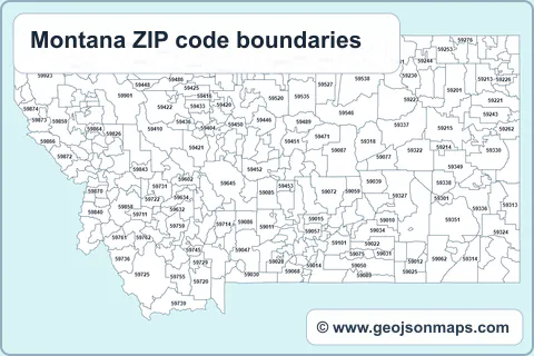 Preview of Montana ZIP code boundaries map