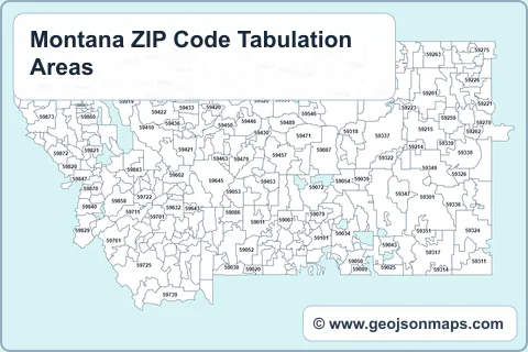 Preview of Montana ZIP Code Tabulation Areas map