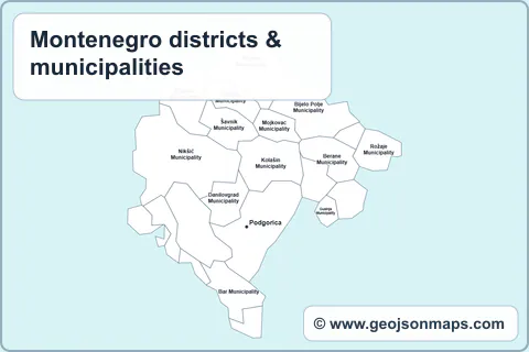 Preview of Montenegro districts & municipalities map