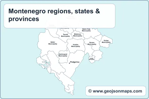 Preview of Montenegro regions, states & provinces map