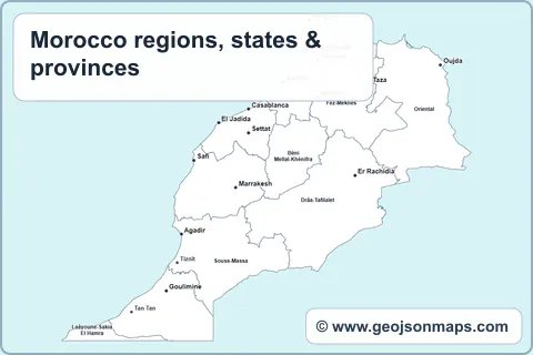 Preview of Morocco regions, states & provinces map