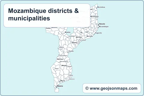 Preview of Mozambique districts & municipalities map