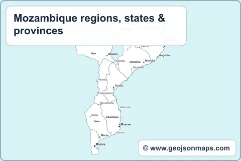Preview of Mozambique regions, states & provinces map
