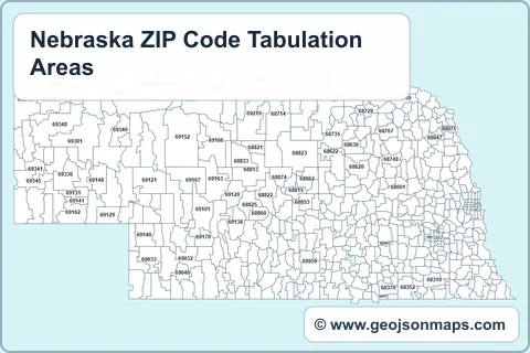 Preview of Nebraska ZIP Code Tabulation Areas map