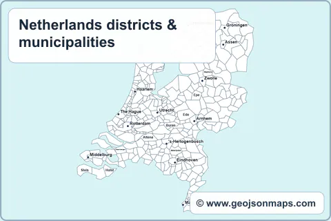 Preview of Netherlands districts & municipalities map