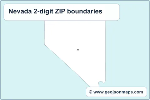 Preview of Nevada 2-digit ZIP boundaries map