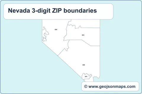 Preview of Nevada 3-digit ZIP boundaries map