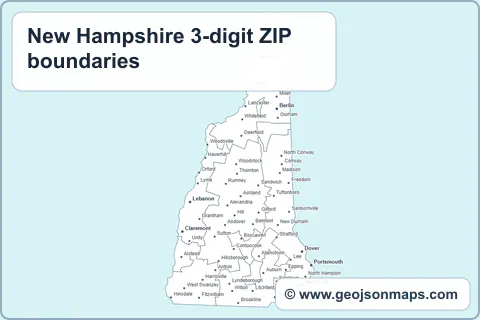 Preview of New Hampshire 3-digit ZIP boundaries map