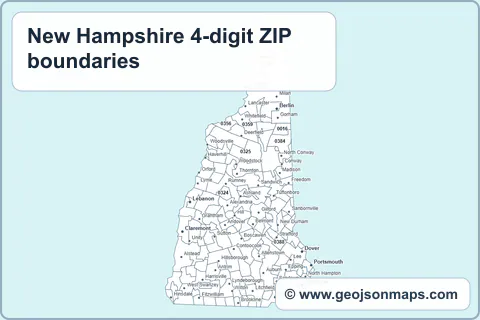 Preview of New Hampshire 4-digit ZIP boundaries map