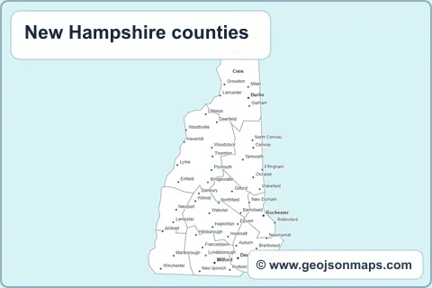 Preview of New Hampshire counties map