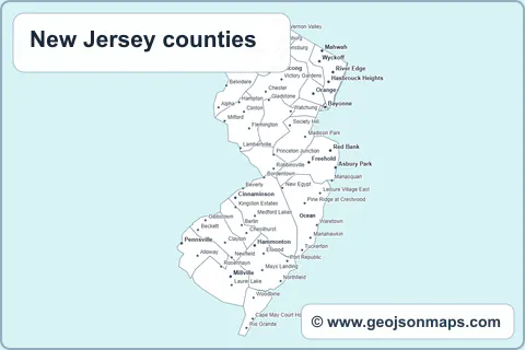 Preview of New Jersey counties map