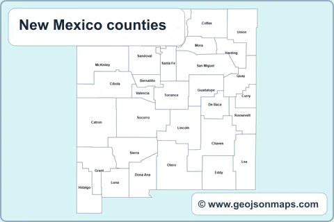 Preview of New Mexico counties map