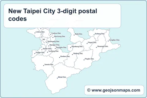 Preview of New Taipei City 3-digit postal codes map
