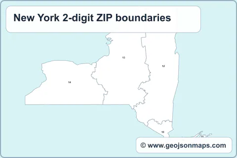Preview of New York 2-digit ZIP boundaries map