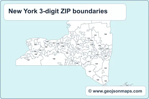 Preview of New York 3-digit ZIP boundaries map