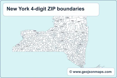 Preview of New York 4-digit ZIP boundaries map