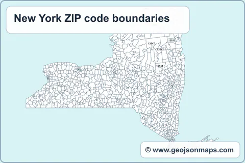 Preview of New York ZIP code boundaries map