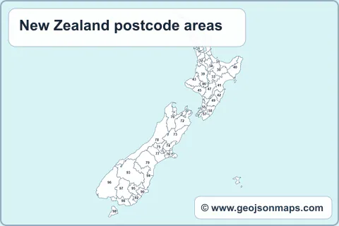 Preview of New Zealand postcode areas map