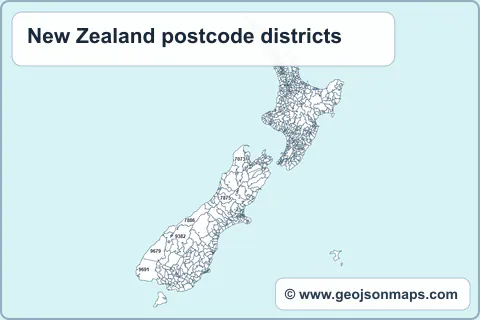 Preview of New Zealand postcode districts map