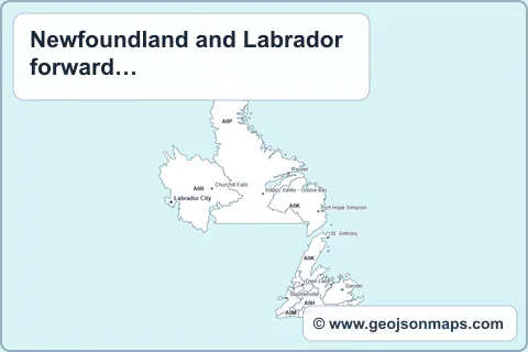 Preview of Newfoundland and Labrador forward sortation areas map
