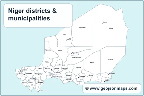 Preview of Niger districts & municipalities map