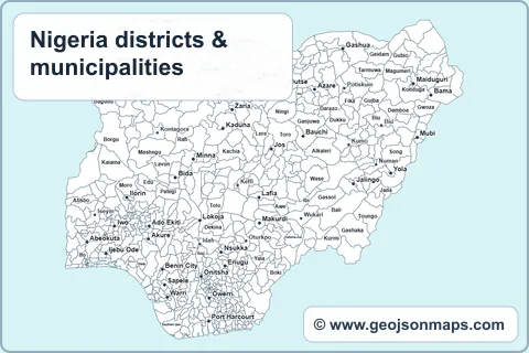Preview of Nigeria districts & municipalities map