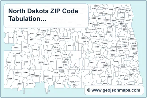 Preview of North Dakota ZIP Code Tabulation Areas map