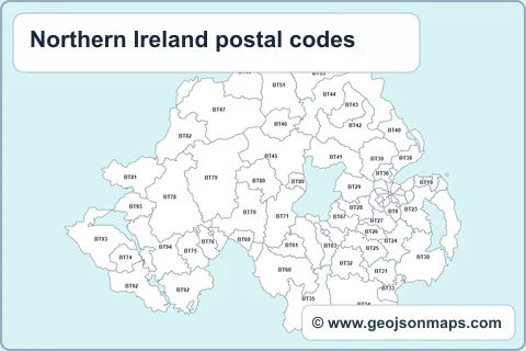 Preview of Northern Ireland postal codes map