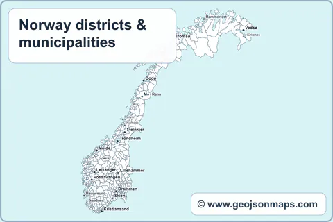 Preview of Norway districts & municipalities map